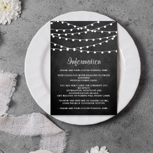 The String Lights On Chalkboard Wedding Collection Enclosure Card