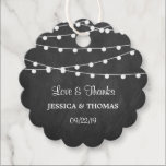 The String Lights On Chalkboard Wedding Collection Favour Tags<br><div class="desc">Celebrate in style with these trendy favour tags. Easily add your own custom wording using the "customise this template" section. These favour tags are perfect for weddings,  bridal showers,  baby showers,  etc.</div>