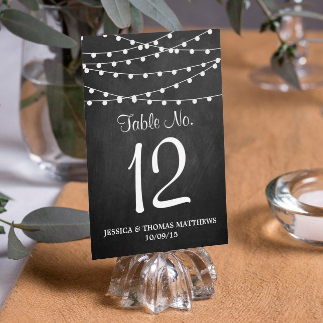 The String Lights On Chalkboard Wedding Collection Invitation (Creator Uploaded)