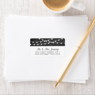 The String Lights On Chalkboard Wedding Collection Label