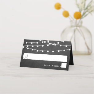 The String Lights On Chalkboard Wedding Collection Place Card