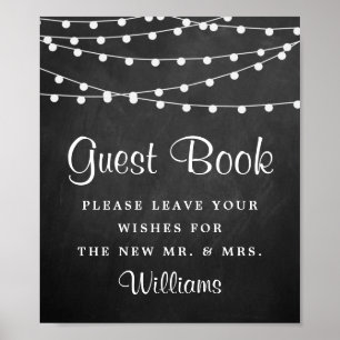 The String Lights On Chalkboard Wedding Collection Poster
