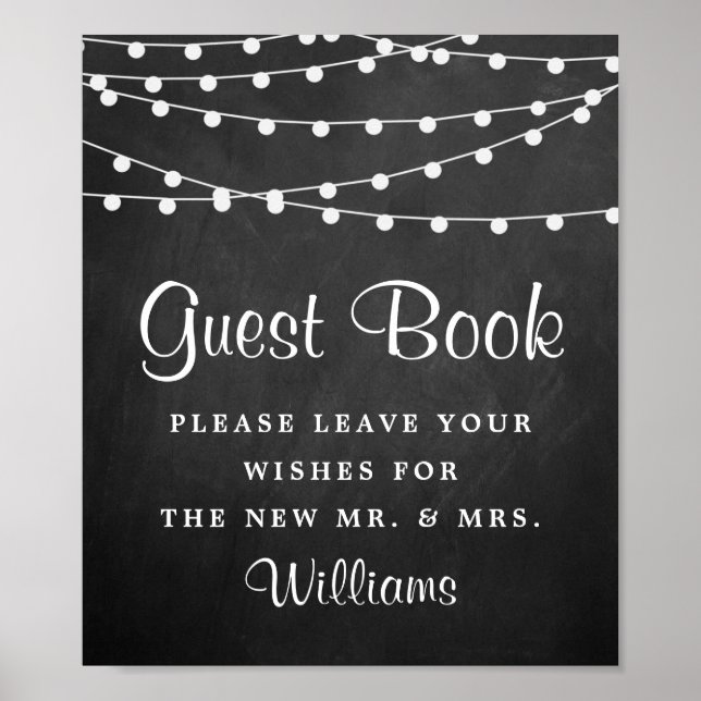 The String Lights On Chalkboard Wedding Collection Poster (Front)