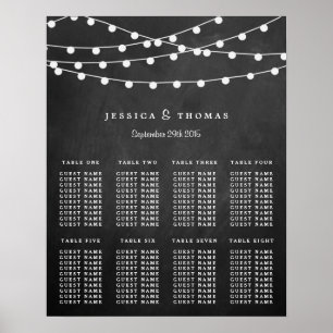 The String Lights On Chalkboard Wedding Collection Poster