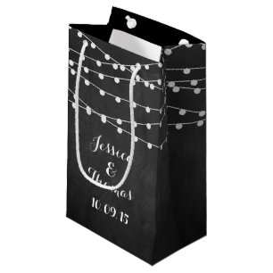 The String Lights On Chalkboard Wedding Collection Small Gift Bag