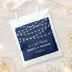 The String Lights On Navy Blue Wedding Collection Favour Bags