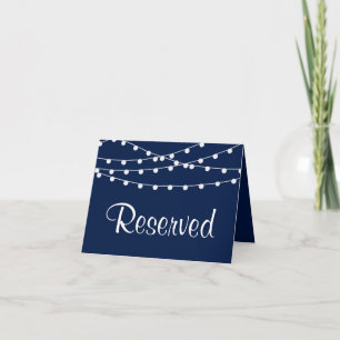 The String Lights On Navy Blue Wedding Collection Note Card