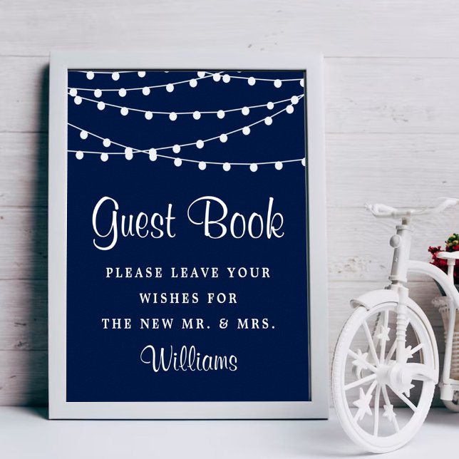 The String Lights On Navy Blue Wedding Collection Poster (Creator Uploaded)