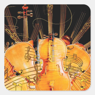 THE STRINGS OF SUNSHINE SQUARE STICKER