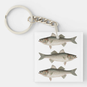 The Striped Bass Fishing Adventure Key Ring