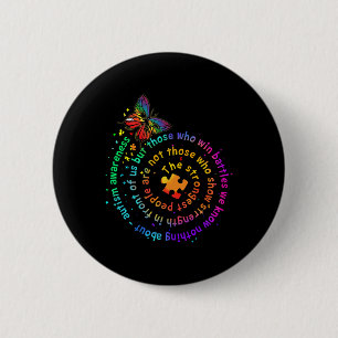 The Strongest People Butterfly Autism Awareness 6 Cm Round Badge