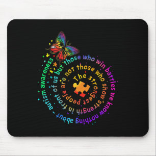 The Strongest People Butterfly Autism Awareness Mouse Mat
