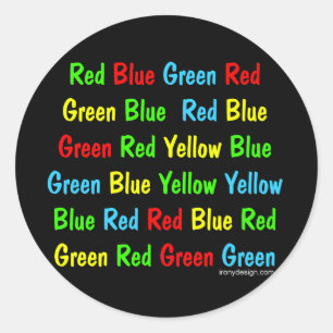 The Stroop Test Classic Round Sticker