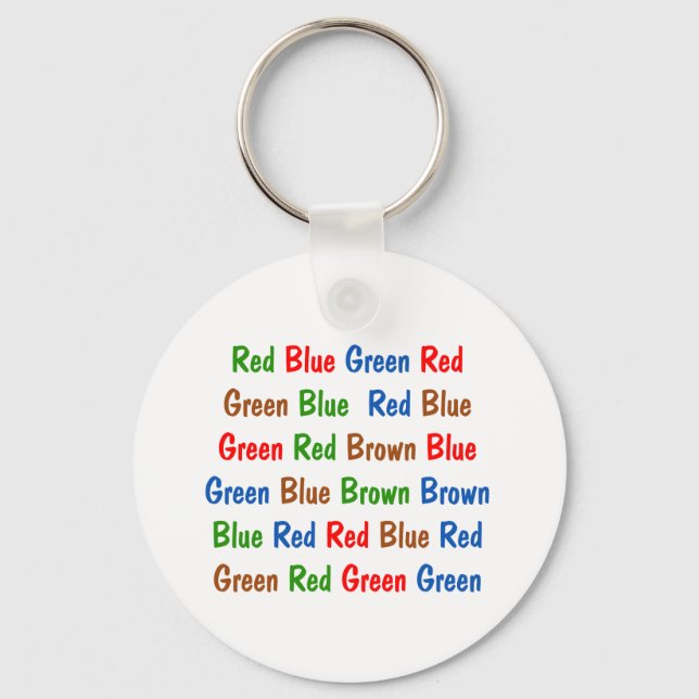 The Stroop Test Colours Key Ring (Front)