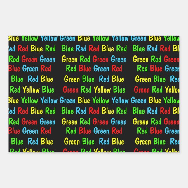 The Stroop Test (Dark) Wrapping Paper Sheet (Front)