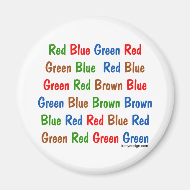 The Stroop Test Magnet (Front)