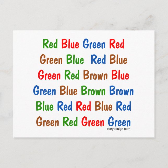 The Stroop Test Postcard (Front)