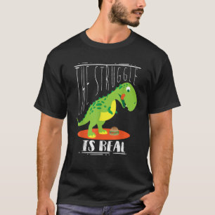 The Struggle Is Real Cute Dino Funny Burgers Gift T-Shirt