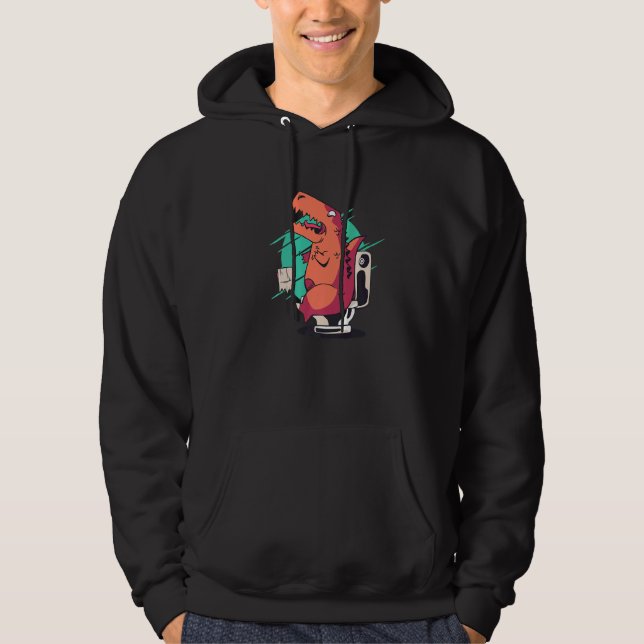 The Struggle Is Real Dinosaur Can T Reach Toilet P Hoodie (Front)