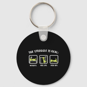 The Struggle Is Real Dinosaur Fitness T-rex Gym Lo Key Ring