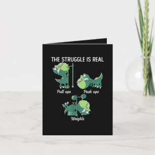 The Struggle is Real Funny Dinosaur T-Rex Gym Holiday Card