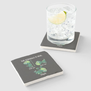 The Struggle is Real Funny Dinosaur T-Rex Gym Stone Coaster