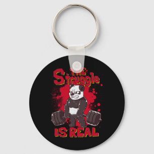 The Struggle Is Real Funny Panda Gym Bodybuilding Key Ring