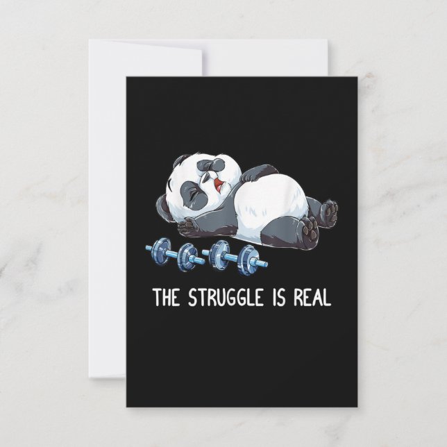 The Struggle is Real Panda Weightlifting Invitation (Front)