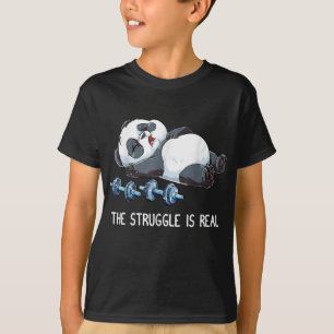The Struggle is Real Panda Weightlifting T-Shirt