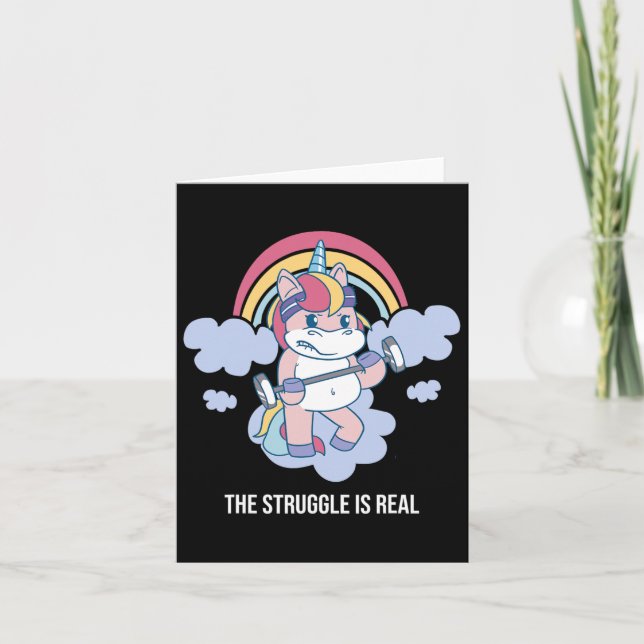 The Struggle Is Real Woman Girls Gym Workout Power Card (Front)