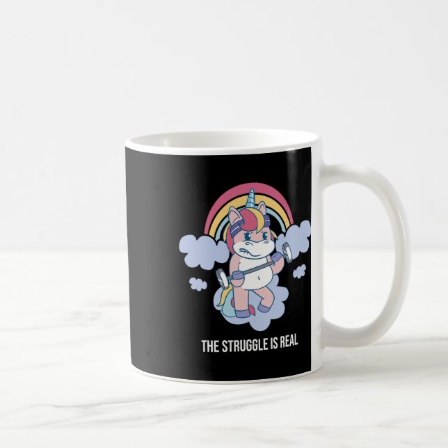 The Struggle Is Real Woman Girls Gym Workout Power Coffee Mug (Right)