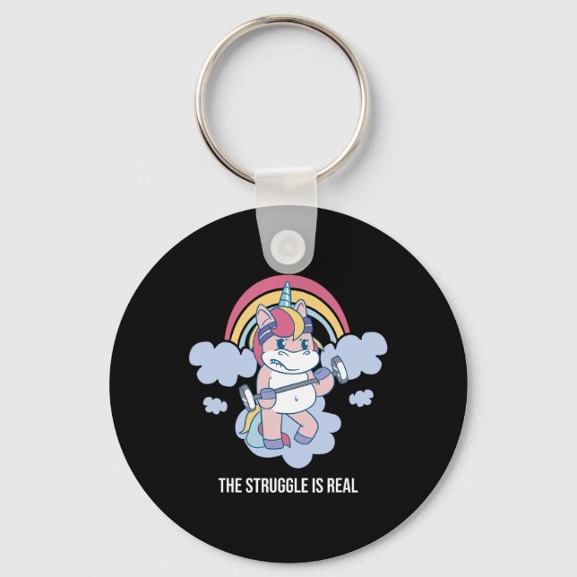 The Struggle Is Real Woman Girls Gym Workout Power Key Ring (Front)