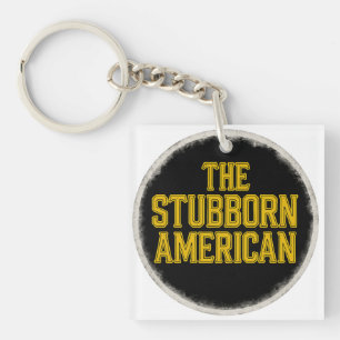 The Stubborn American Bold Emblem Hat Key Ring