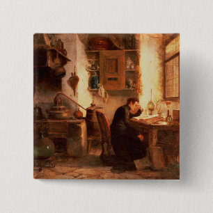 The student of chemistry and pharmacy 15 cm square badge