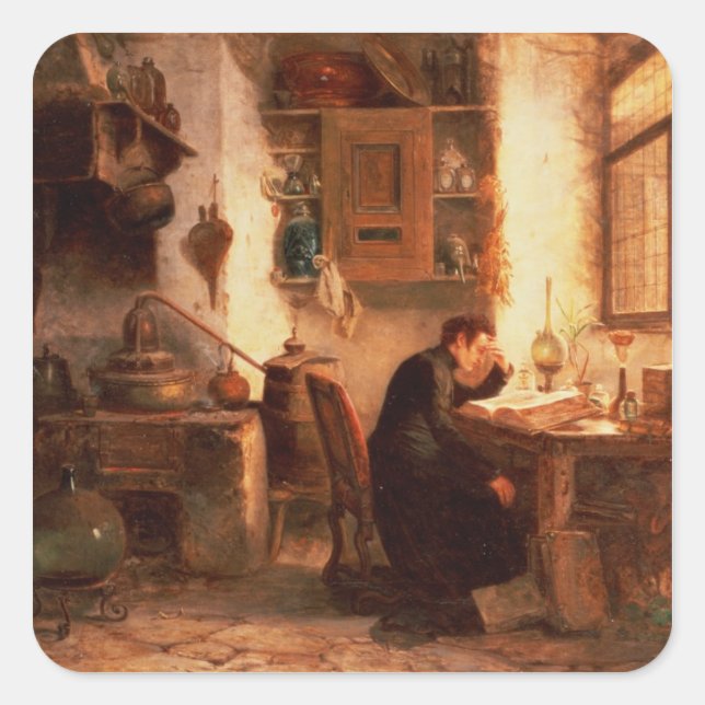 The student of chemistry and pharmacy square sticker (Front)