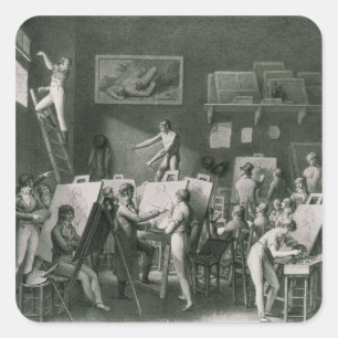 The Studio of Jacques Louis David Square Sticker