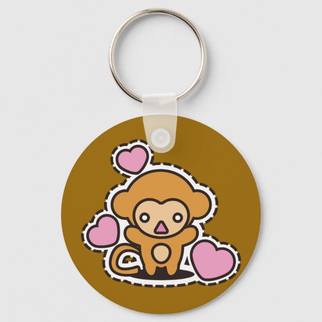 The stuffed toy of the monkey key ring (Front)
