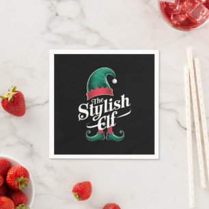 The Stylish Elf Group Matching Family Christmas Napkin