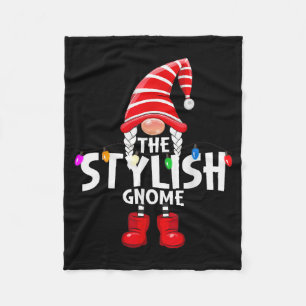 The Stylish Gnome Christmas Matching Pajama Fleece Blanket