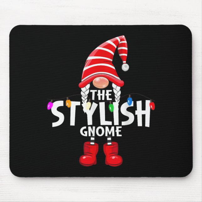 The Stylish Gnome Christmas Matching Pajama  Mouse Mat (Front)