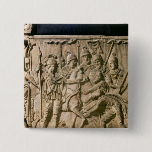 The submission of a barbarian to a Roman troop 15 Cm Square Badge