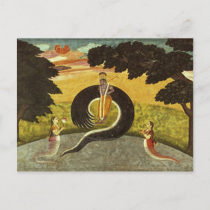 The submission of Kaliya, Basohli, Pahari Postcard