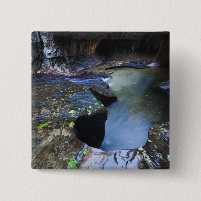 The Subway slot canyon 15 Cm Square Badge (Front)