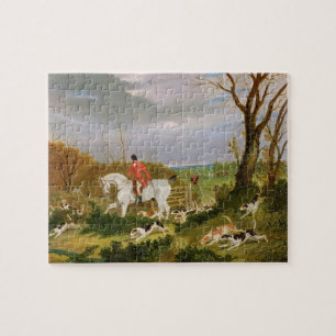 The Suffolk Hunt - Going to Cover near Herringswel Jigsaw Puzzle