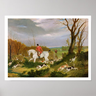 The Suffolk Hunt - Going to Cover near Herringswel Poster