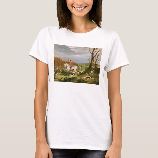 The Suffolk Hunt - Going to Cover near Herringswel T-Shirt (Front)