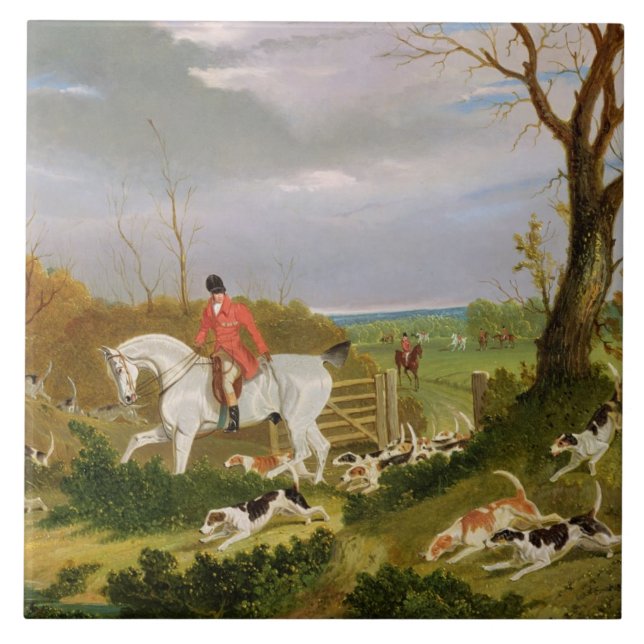 The Suffolk Hunt - Going to Cover near Herringswel Tile (Front)