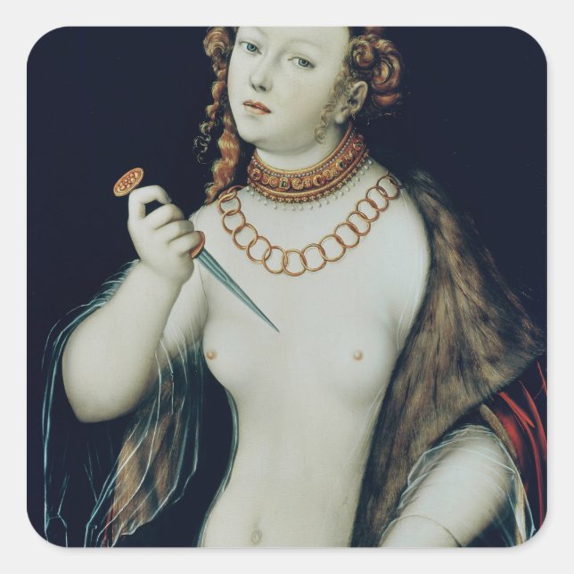 The Suicide of Lucretia, 1538 Square Sticker (Front)