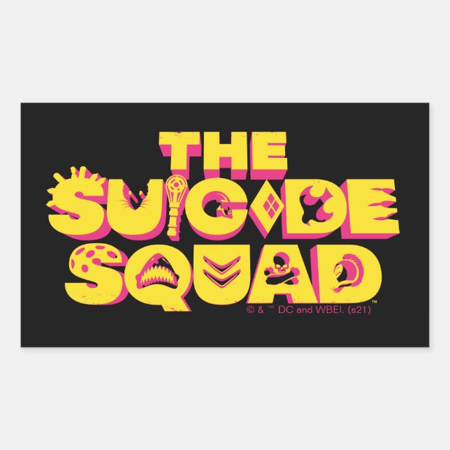 The Suicide Squad | Character Icon Logo Rectangular Sticker (Front)