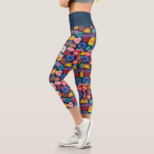 The Suicide Squad Harley Quinn Badge Pattern Capri Leggings